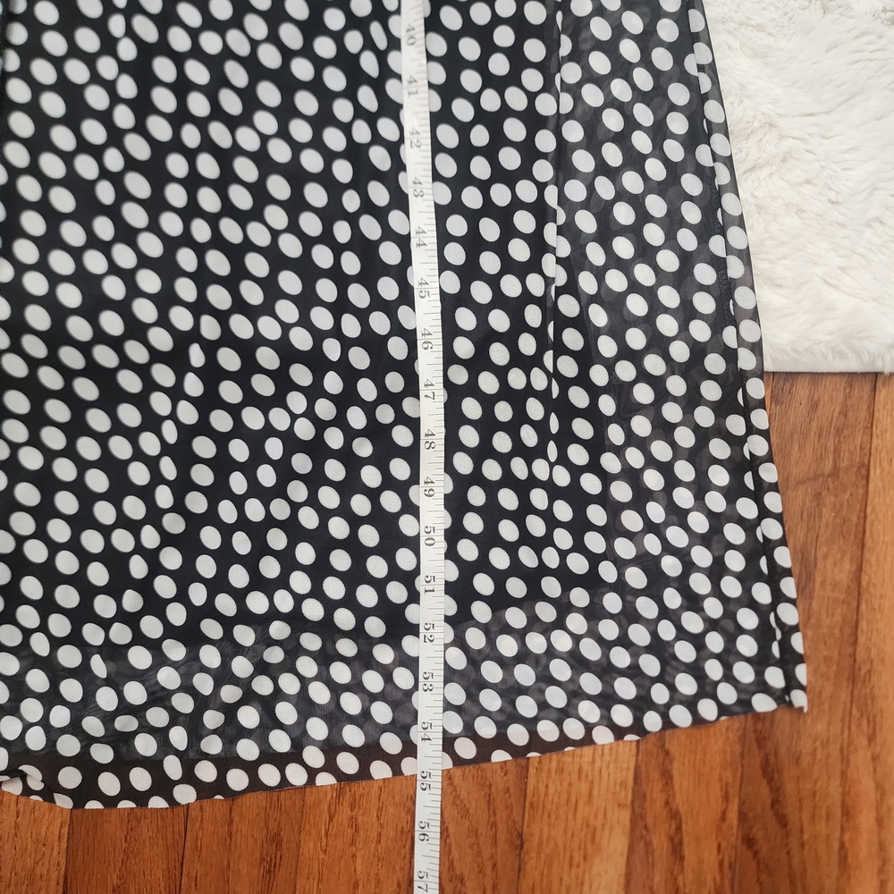Zara Black and White Polka Dot Long Sleeve Maxi Dress - Picture 6 of 16